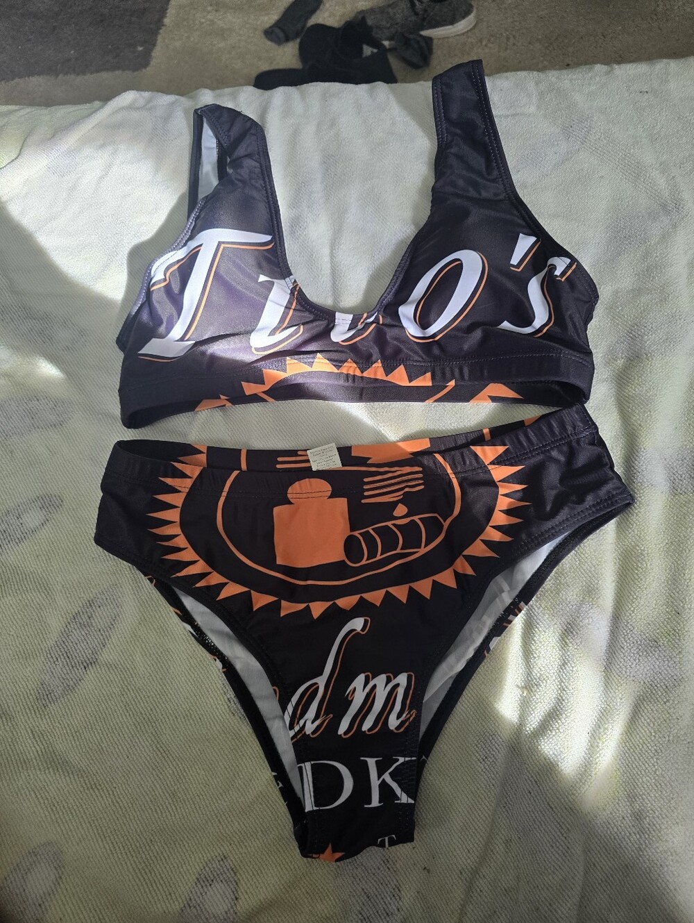 Black And Orange Bikini Size Medium